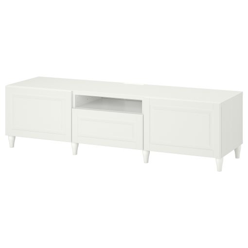 BESTÅ, TV bench with doors/drawer soft closing, 180x42x48 cm, 093.845.36