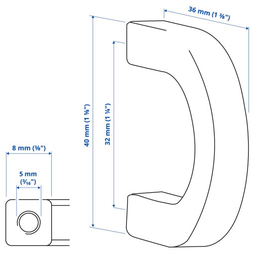 BORGHAMN, handle, 2 pack, 003.160.47