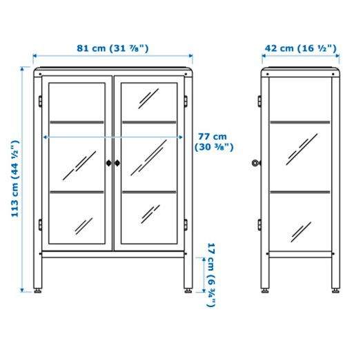 FABRIKÖR, glass-door cabinet, 003.631.71