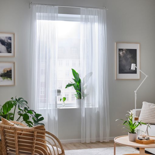 HILDRUN, sheer curtains, 1 pair, 003.865.49