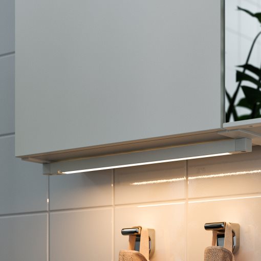 SILVERGLANS, ταινία φωτισμού μπάνιου με ενσωματωμένο φωτισμό LED/δυνατότητα ασύρματης ρύθμισης 1 τεμ. 40 cm, 004.396.37