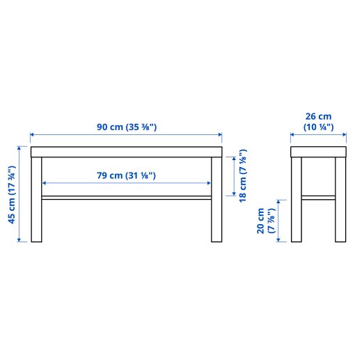 LACK, TV bench, 90x26x45 cm, 004.500.88
