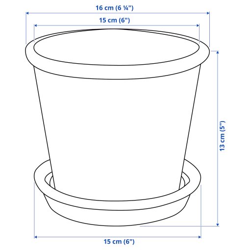MUSKOTBLOMMA, plant pot with saucer in/outdoor, 12 cm, 004.548.83
