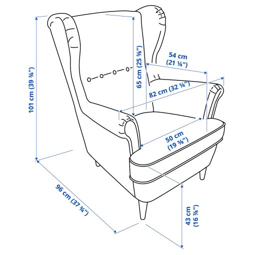 STRANDMON, wing chair, 004.946.38