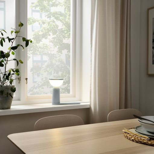 BETTORP, φορητό φωτιστικό με ενσωματωμένο φωτισμό LED και ασύρματη φόρτιση συμβατός με ροοστάτη, 005.045.43