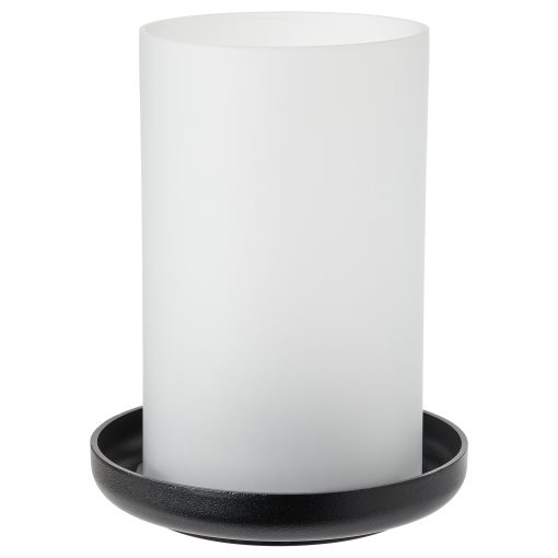 HEDERVÄRD, φαναράκι/επιγαλακτωμένο γυαλί, 22 cm, 005.106.19