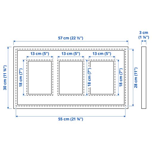 RODALM, frame for 3 pictures, 55x28 cm, 005.537.22