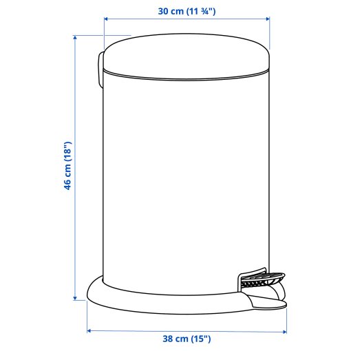 GÅNGSKYFFEL, pedal bin, 18 l, 005.953.88