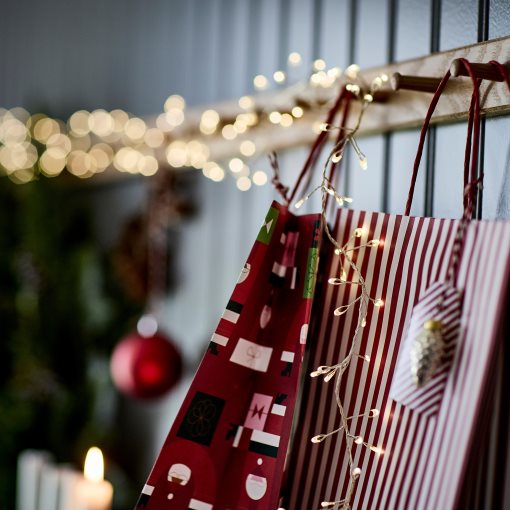 STRÅLA, lighting chain with built in LED light source/160 lights/battery-operated, mini, 005.991.07