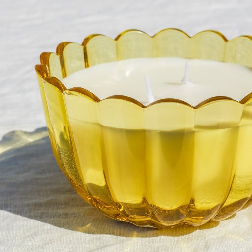 MORKULLA, scented candle in glass, 2 wicks/Citrus flower, 22 hr, 006.195.96