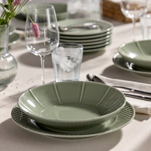 STRIMMIG, stoneware deep plate, 23 cm, 006.314.85