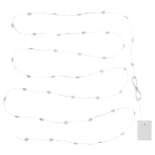 STRÅLA, lighting chain with built-in LED light source/battery-operated/star, 006.332.34