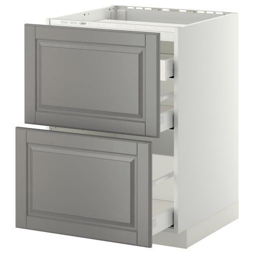 METOD/MAXIMERA, base cabinet for hob/2 fronts/3 drawers, 091.101.98