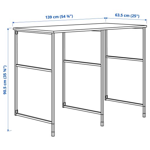 ENHET, countertop with support side panels/legs, 139x63.5x87.5 cm, 094.774.27