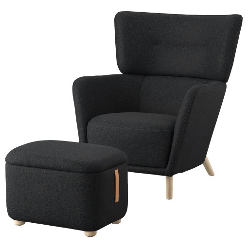 OSKARSHAMN, wing chair with footstool, 094.853.33