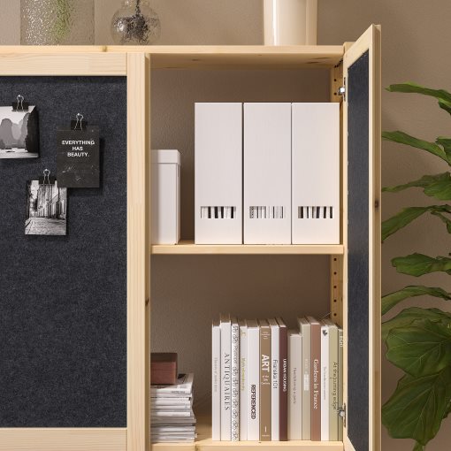 IVAR, shelving unit with doors, 89x30x124 cm, 095.078.58