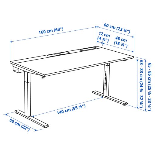 MITTZON, desk, 160x60 cm, 095.290.54