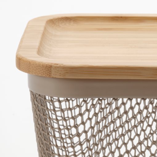 IKEA 365+, square meta food storage basket with lid, 15x15x11 cm, 095.814.76