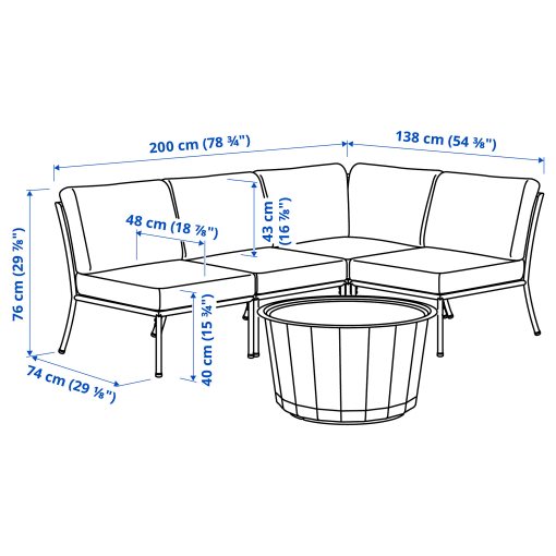 SEGERÖN/LÅGA, 3-seat conversation set, outdoor, 095.856.91
