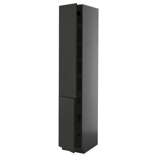 METOD, high cabinet with shelves/2 doors, 40x60x220 cm, 095.897.74