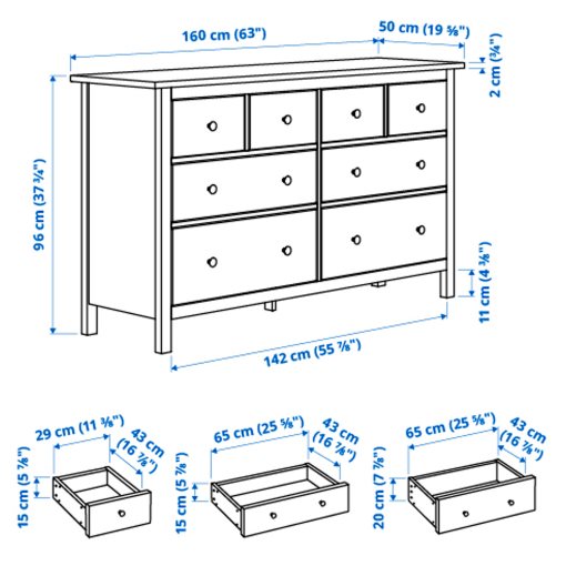 HEMNES, chest of 8 drawers, 102.392.80
