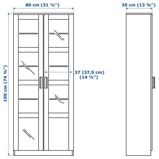 BRIMNES, glass-door cabinet, 104.098.71