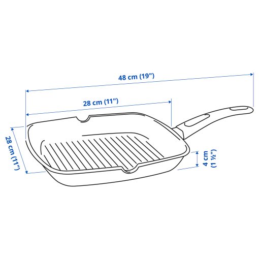HEMLAGAD, grill pan, 28x28 cm, 104.622.41