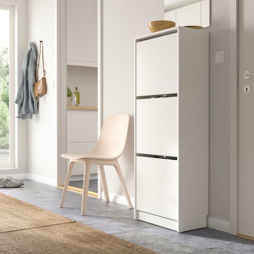 BISSA, shoe cabinet with 3 compartments, 49x28x135 cm, 105.302.59