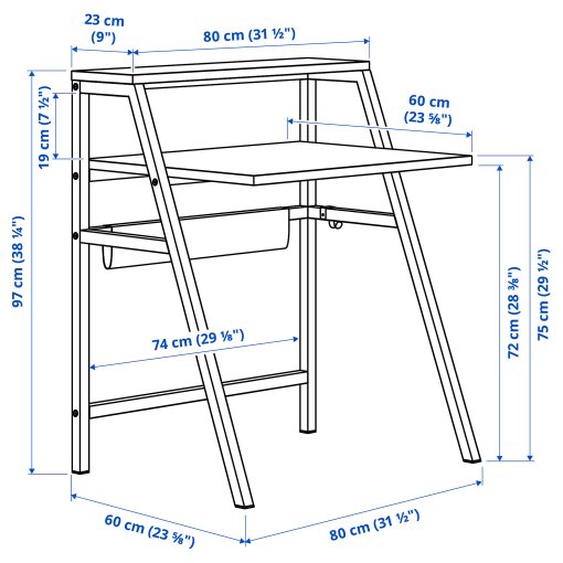 MITTPLAN, γραφείο, 80x60 cm, 105.494.28