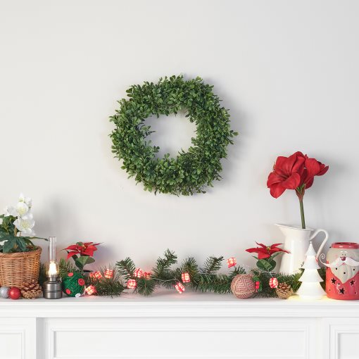 VINTERFINT, artificial wreath/in/outdoor Box, 45 cm, 105.621.32