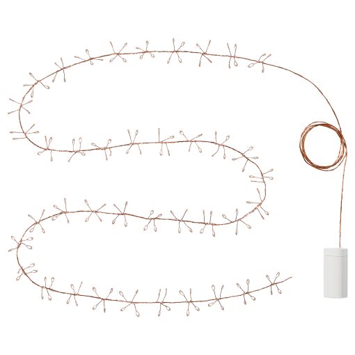 STRÅLA, lighting chain with built in LED light source/160 lights/battery-operated, mini, 106.061.69