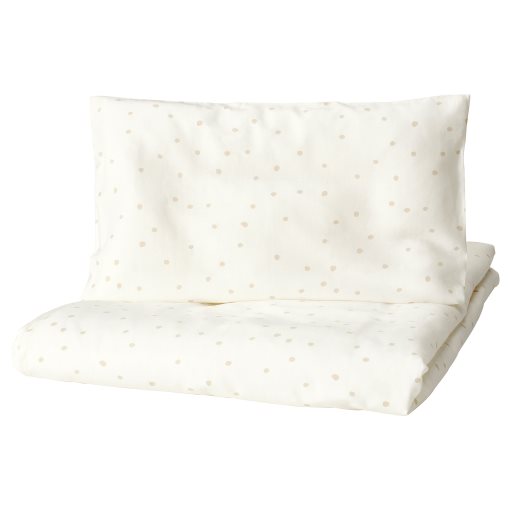 LEN, duvet cover 1 pillowcase for cot, 110x125/35x55 cm, 106.250.40