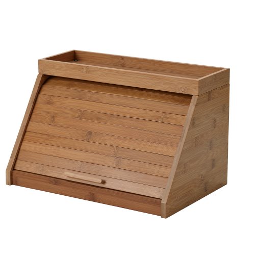 NALBLECKA, bread bin with cutting board and shelf, 38x25x24 cm, 106.274.35