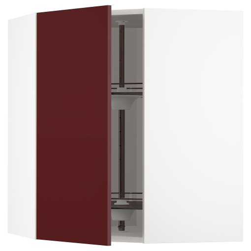 METOD, corner wall cabinet with carousel, 68x80 cm, 193.269.42