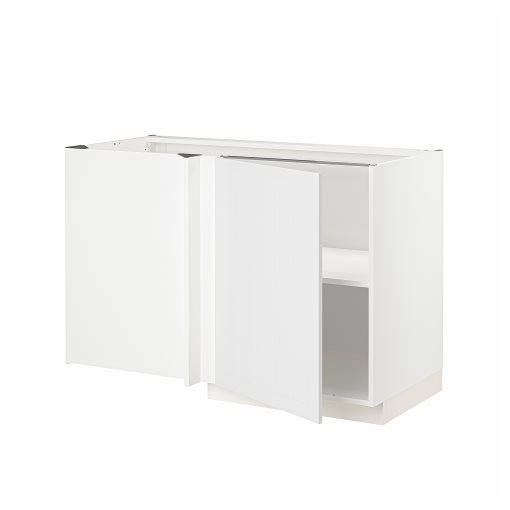 METOD, corner base cabinet with shelf, 128x68 cm, 194.603.51