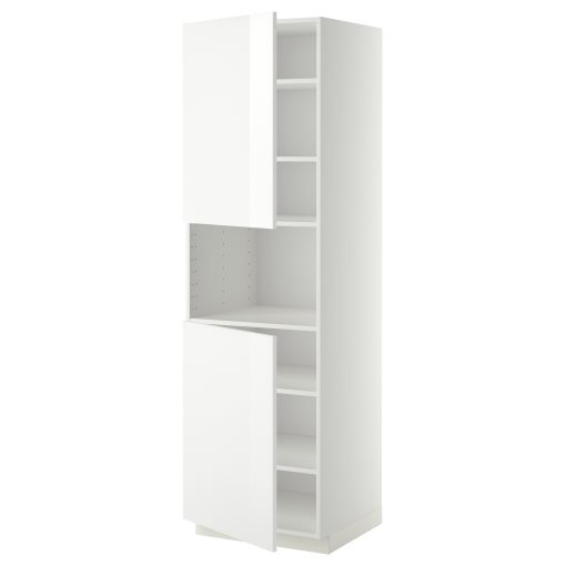 METOD, high cabinet for microwave with 2 doors/shelves, 60x60x200 cm, 194.679.46