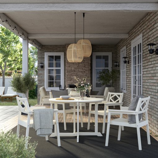 BONDHOLMEN, table/4 chairs with armrests, outdoor, 195.498.34