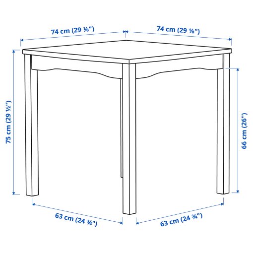 HAUGA/HAUGA, table and 2 chairs, 74x74 cm, 195.749.08