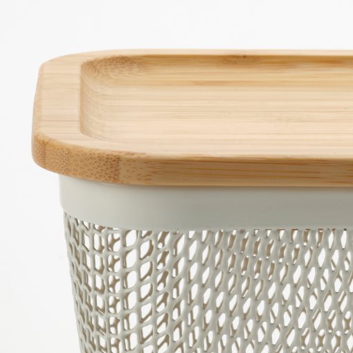 IKEA 365+, square meta food storage basket with lid, 15x15x11 cm, 195.808.72