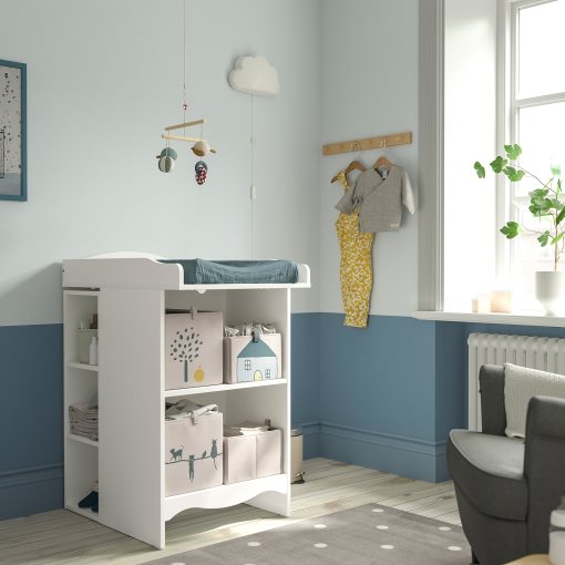 SMÅGÖRA, changing table/bookshelf with 2 shelf units, 195.975.23