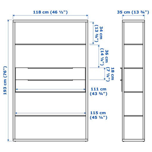 FJÄLKINGE, shelving unit with drawers, 199.318.65
