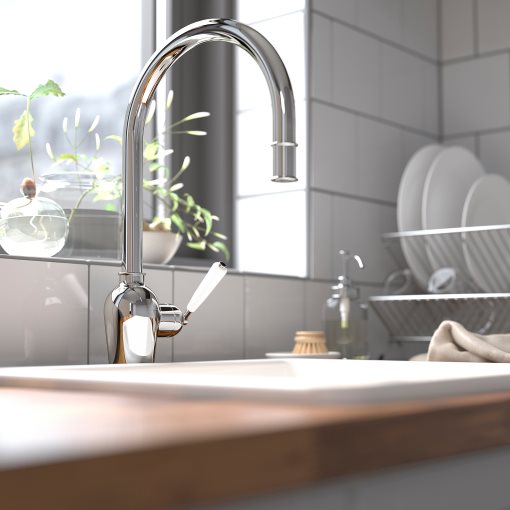 INSJÖN, μπαταρία κουζίνας με επεκτεινόμενο στόμιο, 203.418.71