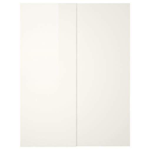 HASVIK, συρόμενη πόρτα/γυαλιστερό, 2 τεμ. 150x236 cm, 203.914.08
