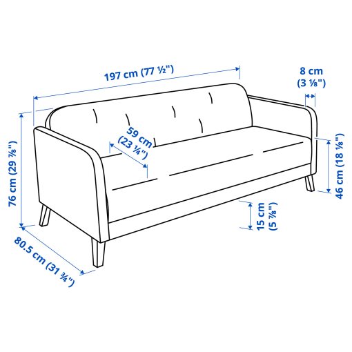 LINANÄS, τριθέσιος καναπές, 205.122.45