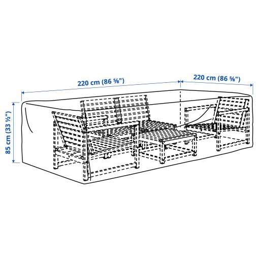 TOSTERÖ, cover for outdoor furniture, 220x220 cm, 205.323.09
