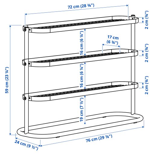 ÄLGANÄS, shoe rack, 76x24x59 cm, 205.858.83