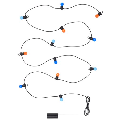 SOLVINDEN, chain with built in LED light source/12 bulbs/battery-operated/outdoor, 205.931.85