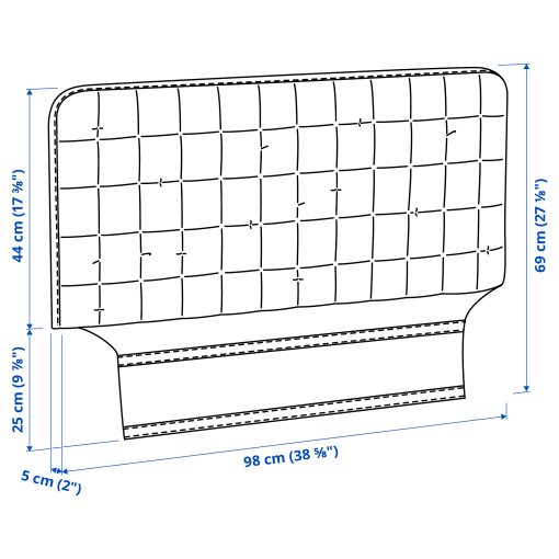 SLÄKT, headboard with cover, 205.940.95