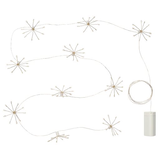 STRÅLA, lighting chain with built in LED light source/10 lights/battery-operated, sparkler, 206.066.54