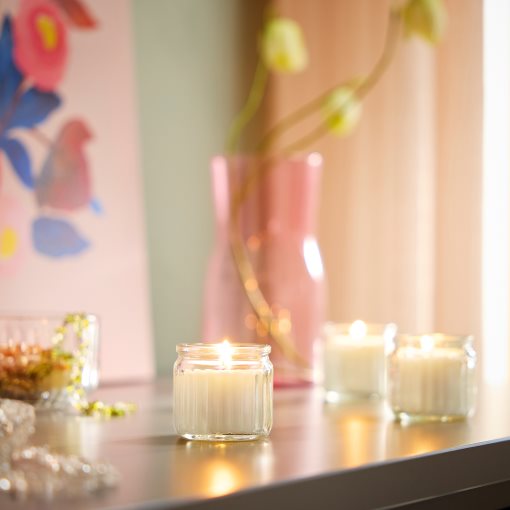 HÖKGÖK, scented candle in glass/vanilla , 12 hr, 206.087.33